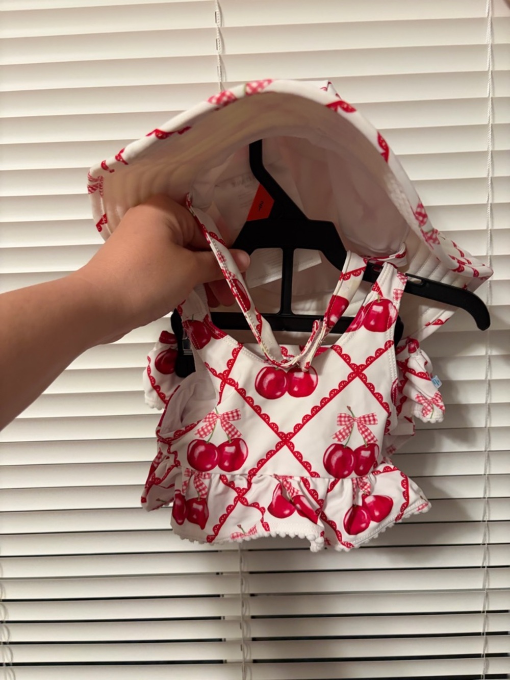 Posh Peanut Cheryl cherry tankini set 12/18months